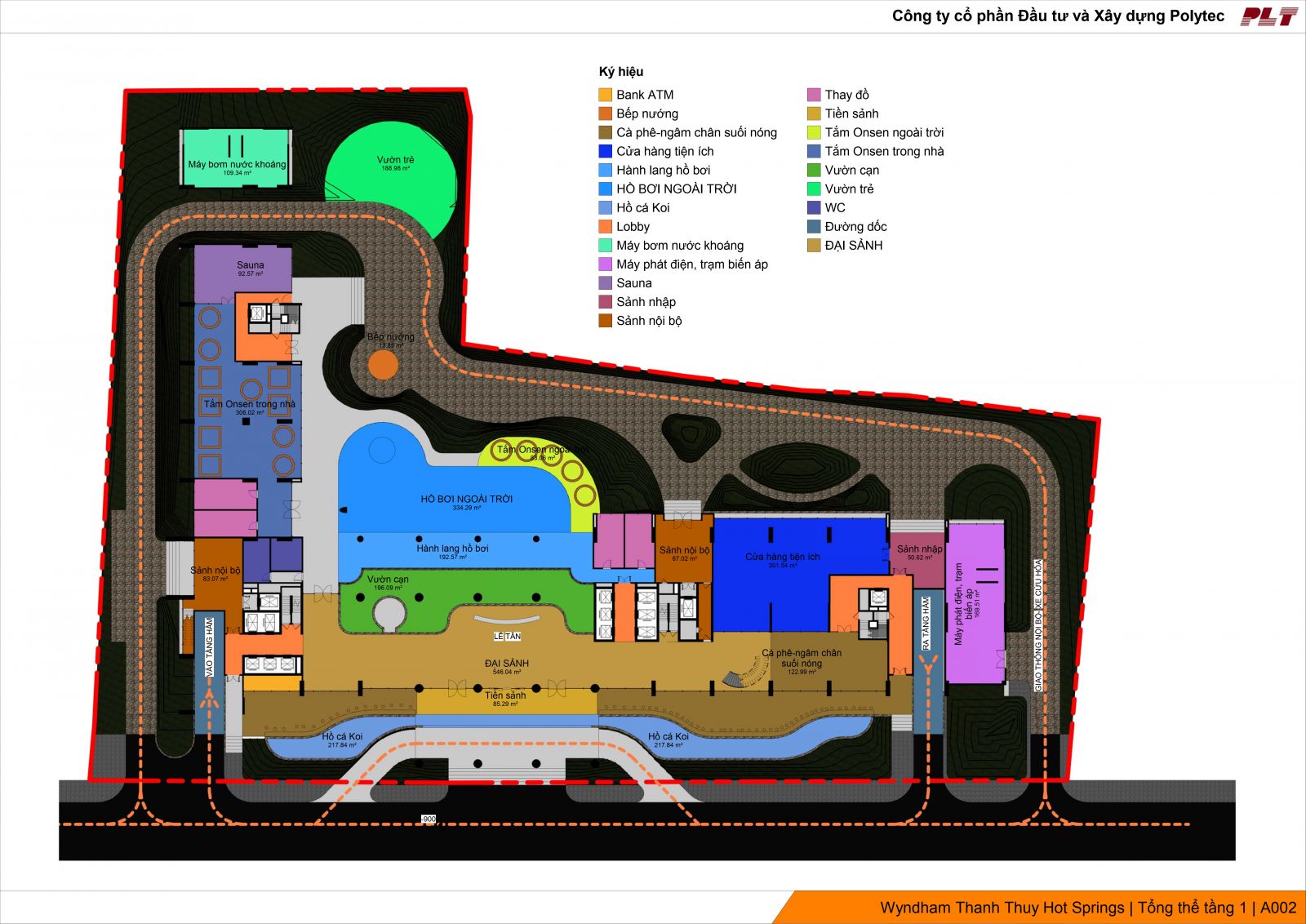 Mặt bằng tầng 1 wyndham thanh thủy